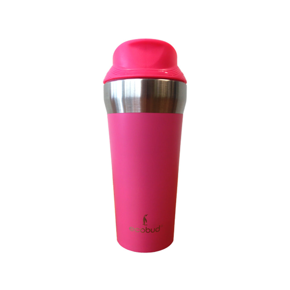 Ecobud Vacuum Insulated Mug Stainless Steel - Pink 400ml