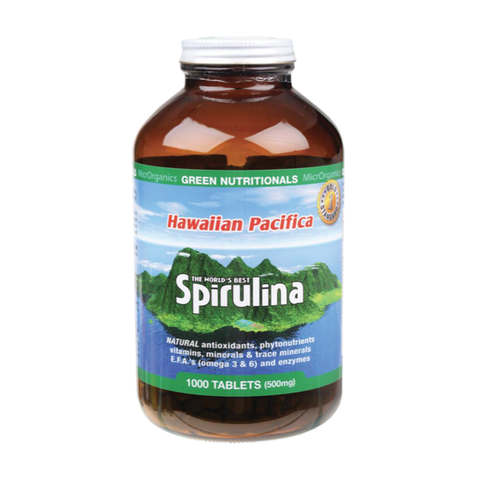 Green Nutritionals Hawaiian Pacifica Spirulina 500mg - 1000 Tabs