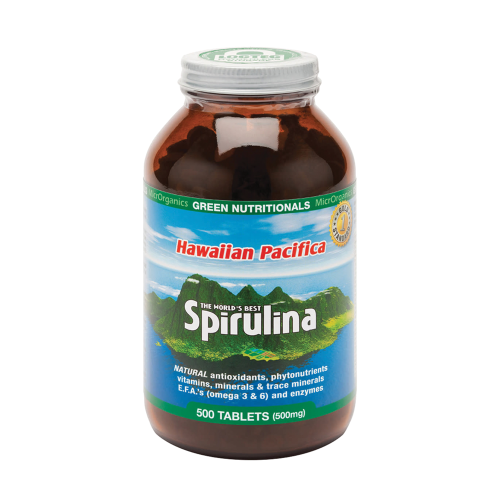 Green Nutritionals Hawaiian Pacifica Spirulina 500mg - 500 Tablets