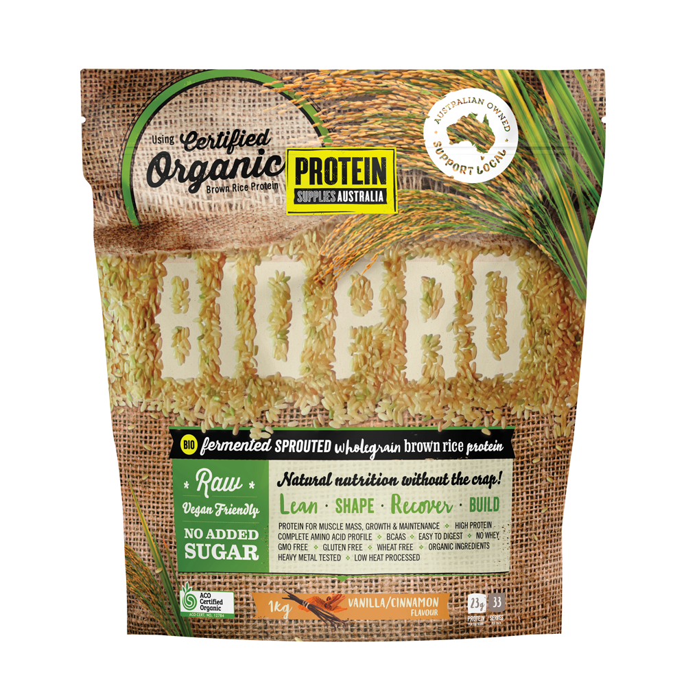 Protein Supplies Australia Brown Rice Protein BioPro Vanilla & Cinnamon - 1kg