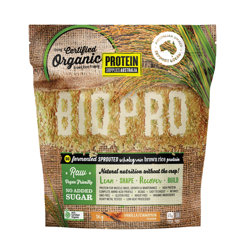 Protein Supplies Australia Brown Rice Protein BioPro Vanilla & Cinnamon - 1kg