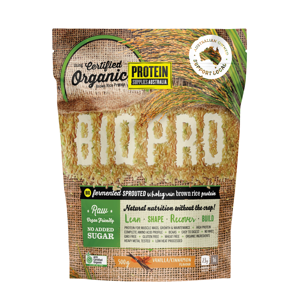 Protein Supplies Australia Brown Rice Protein BioPro Vanilla & Cinnamon - 500g