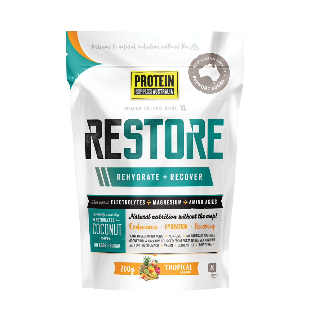 Protein Supplies Australia Restore Hydration Tropical - 200g