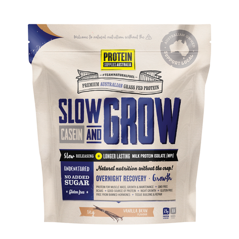 Protein Supplies Australia Slow & Grow Vanilla Bean - 1kg