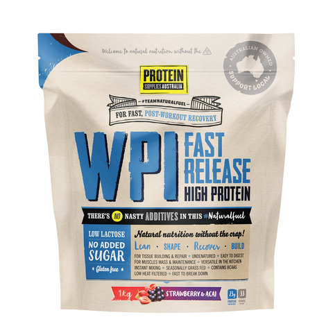 Protein Supplies Australia Whey Protein Isolate WPI Strawberry & Açai - 1kg