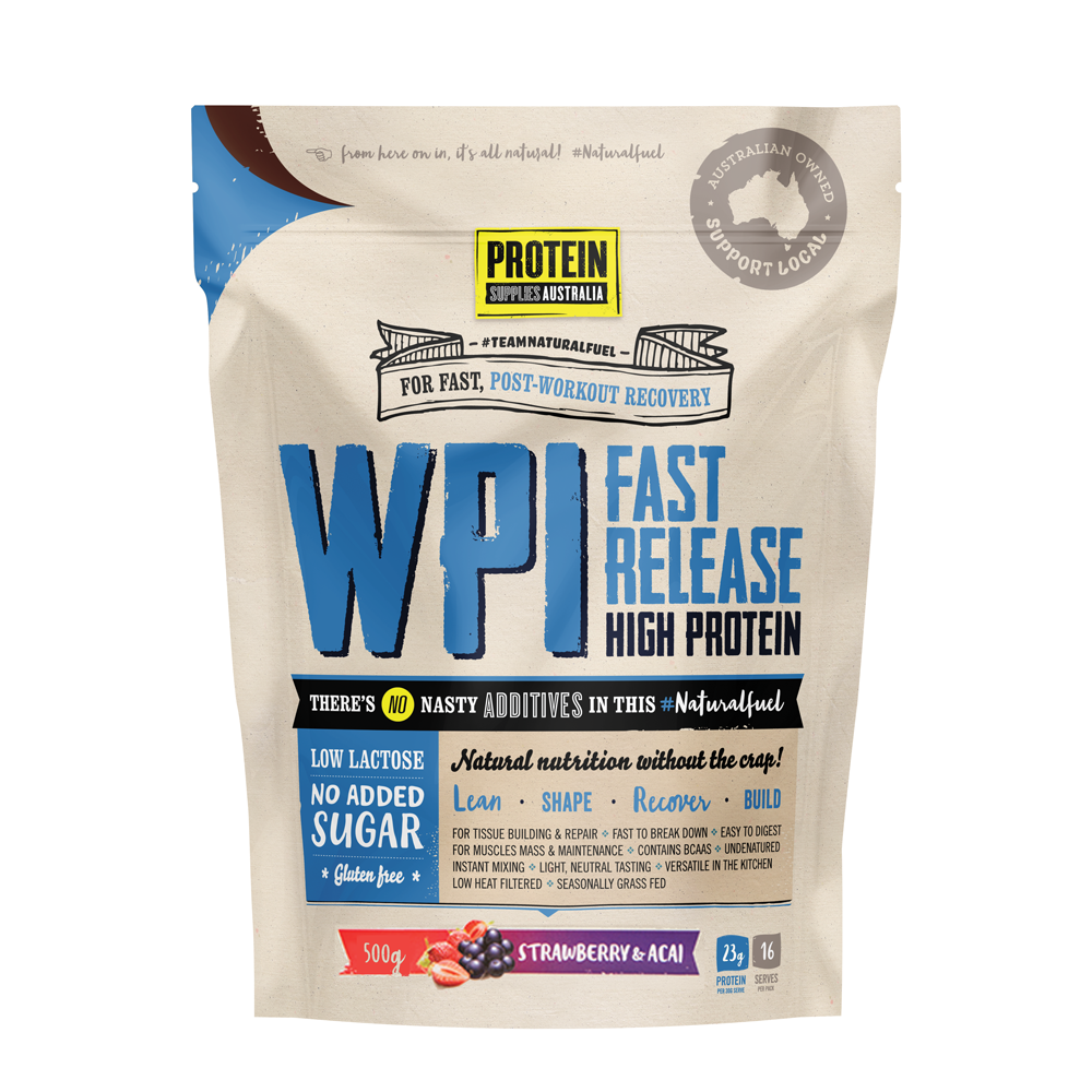 Protein Supplies Australia Whey Protein Isolate WPI Strawberry & Açai - 500g