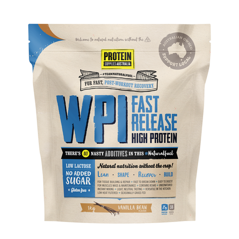 Protein Supplies Australia Whey Protein Isolate WPI Vanilla Bean - 1kg