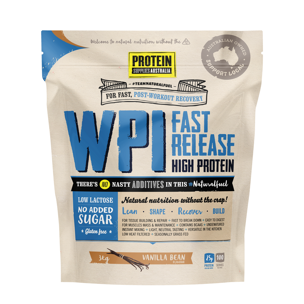 Protein Supplies Australia Whey Protein Isolate WPI Vanilla Bean - 3kg