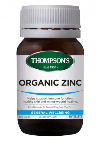 Thompson's Organic Zinc 105 mg 80 Tablets